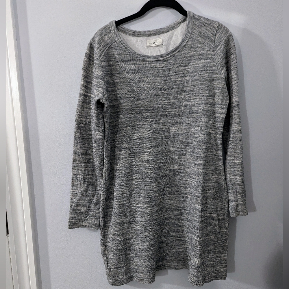Heather Gray Lou & Grey Long-Sleeve Sweater Dress, Size Medium